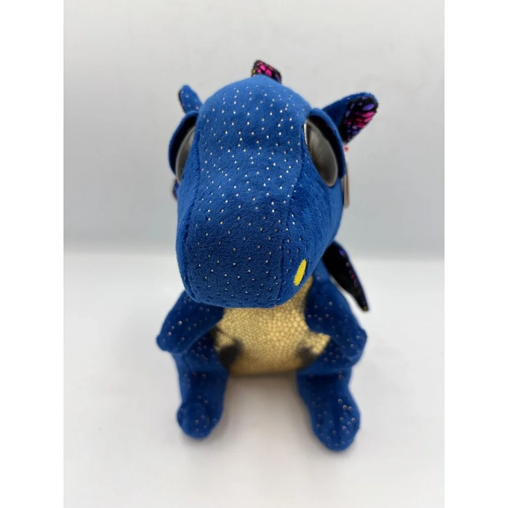 Ty Beanie Boos Saffire Blue Dragon Plush Gold Glitter Wings 2021 NWT